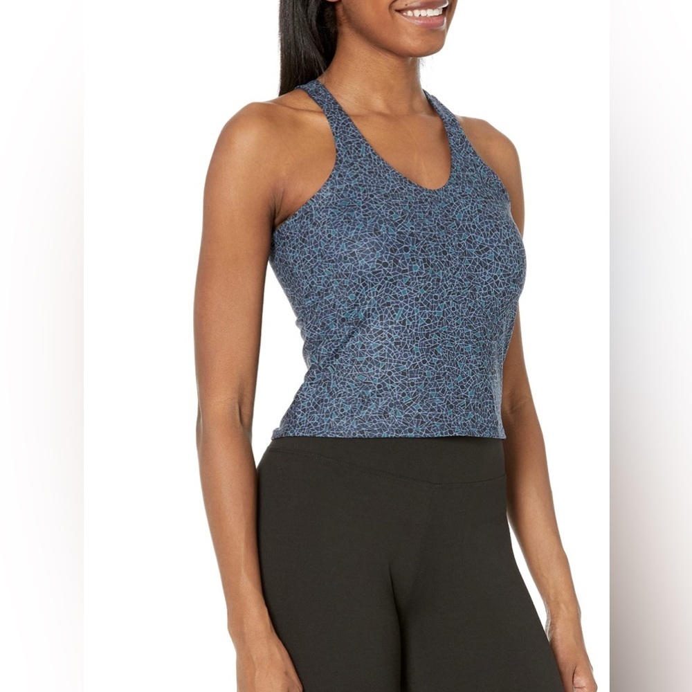 NIC+ZOE Blue Patterned Sports Bra